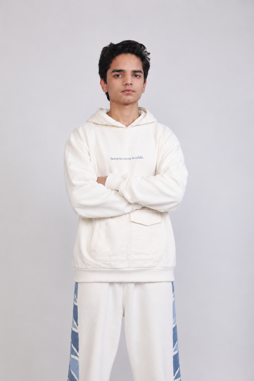 Across the Globe Hoodie in 70% bamboo / 30% cotton fleece - front view