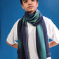 Close-up of Aurora Glow Scarf showing luminous aurora-inspired print