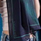 Aurora Glow bamboo satin scarf with blue green and violet polar colours