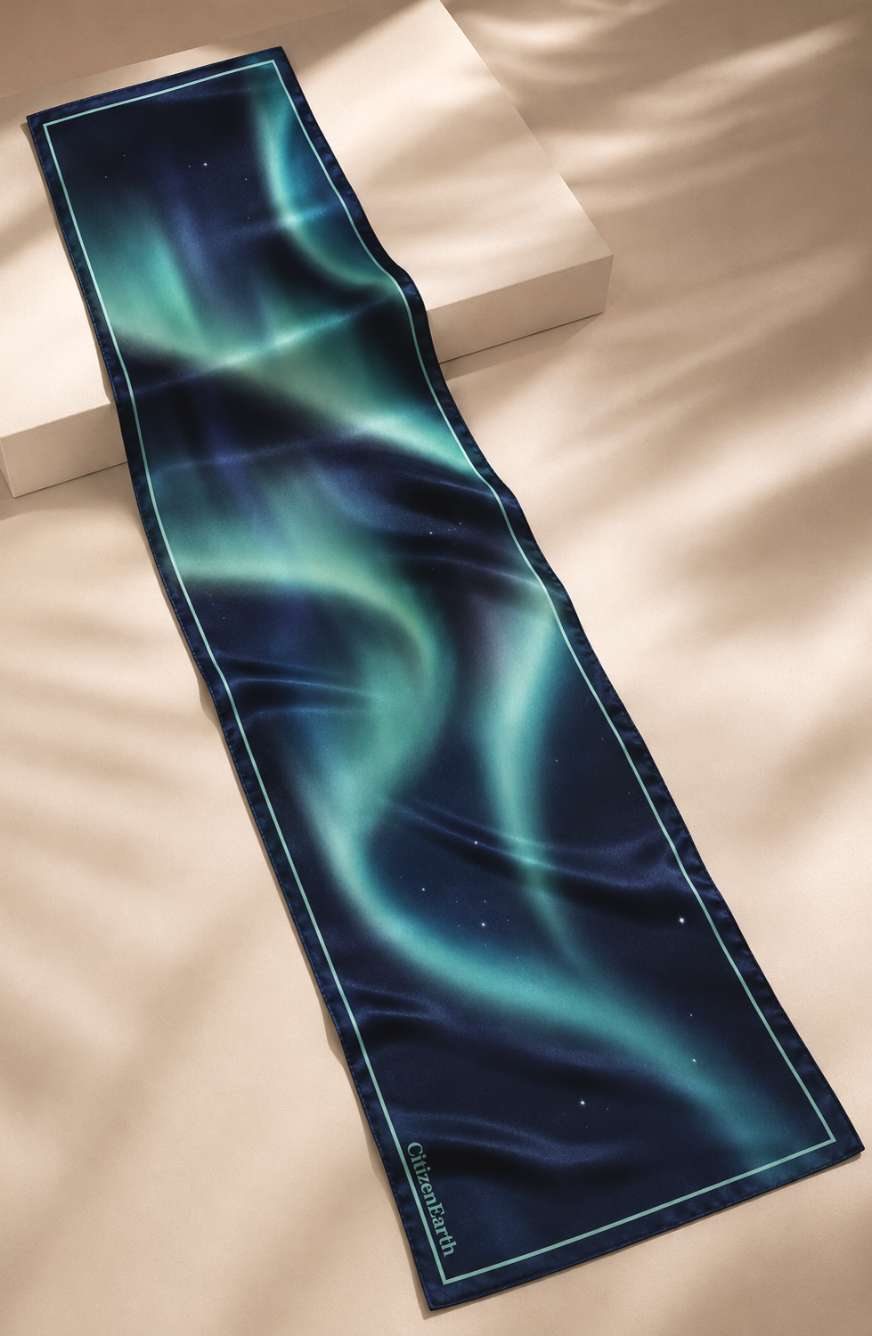 Aurora Glow Scarf by CitizenEarth with polar aurora artwork