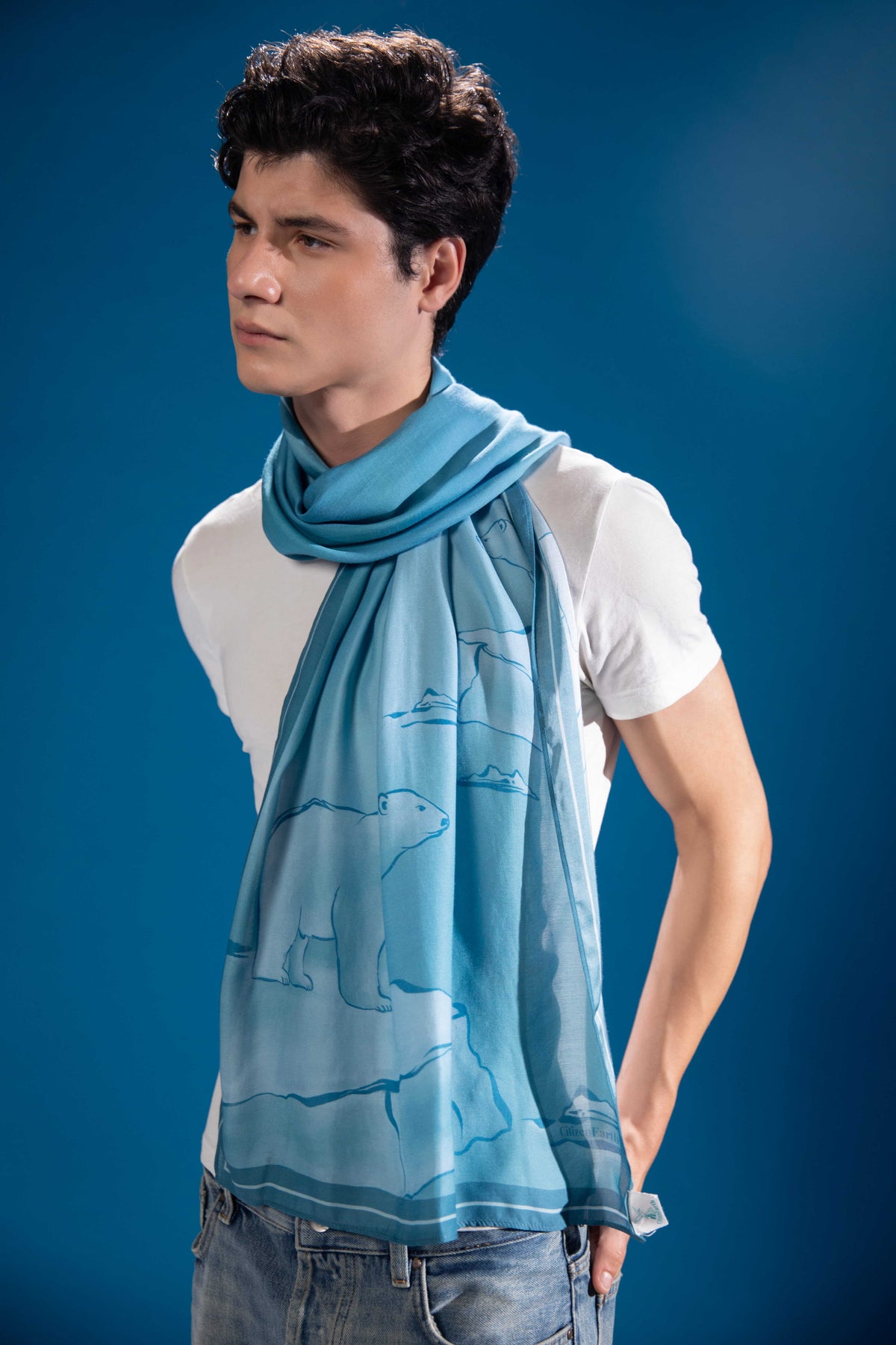 Bears on Ice Scarf featuring polar bears across Arctic ice landscapes