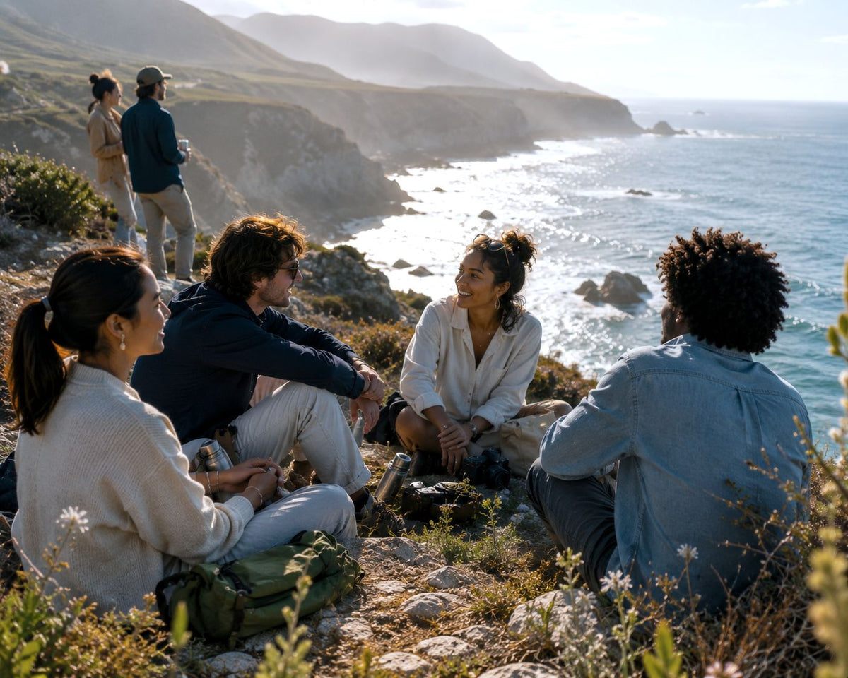 CitizenEarth community members sharing ideas during a coastal exploration