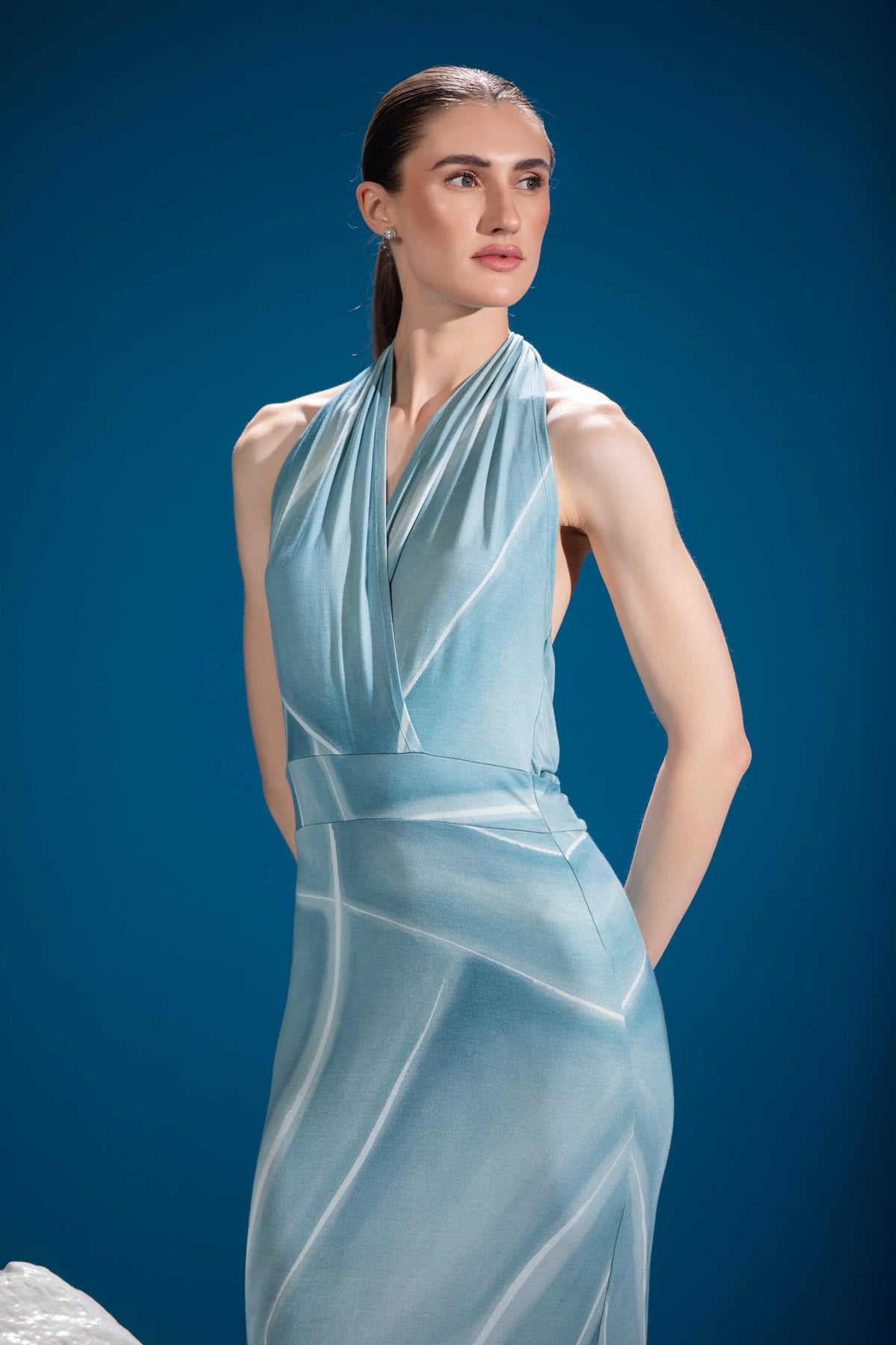 Close-up of Cracked Ice Dress showing its cracked-ice inspired design