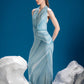 Side view of Cracked Ice Dress showing its sculptural silhouette