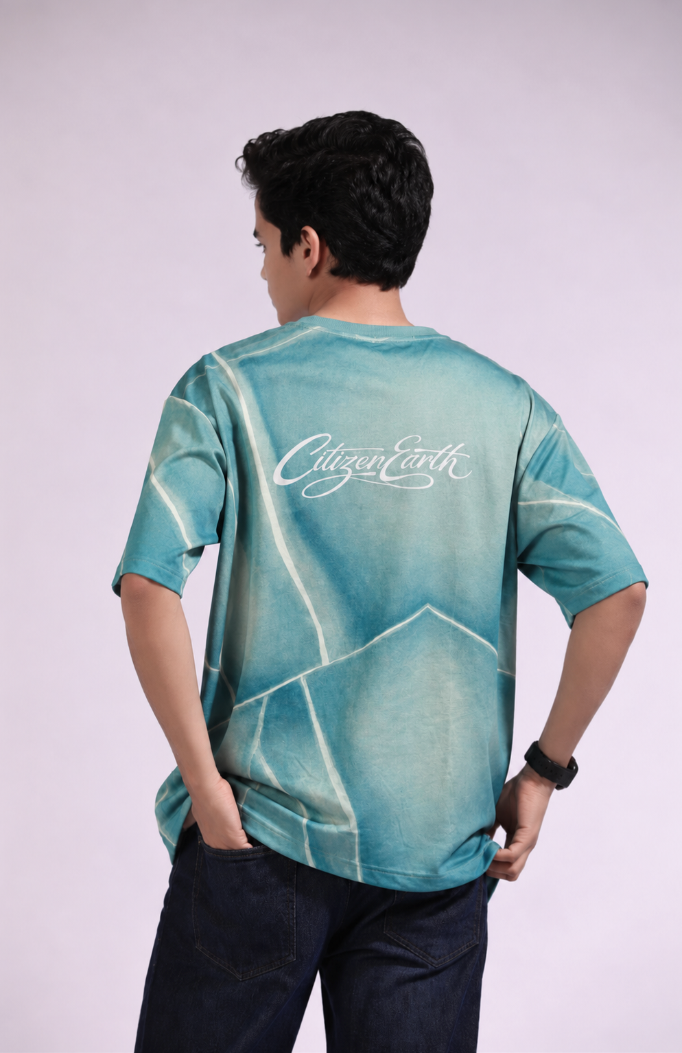 Cracked Ice Tee in premium bamboo cotton with polar-inspired reactive print