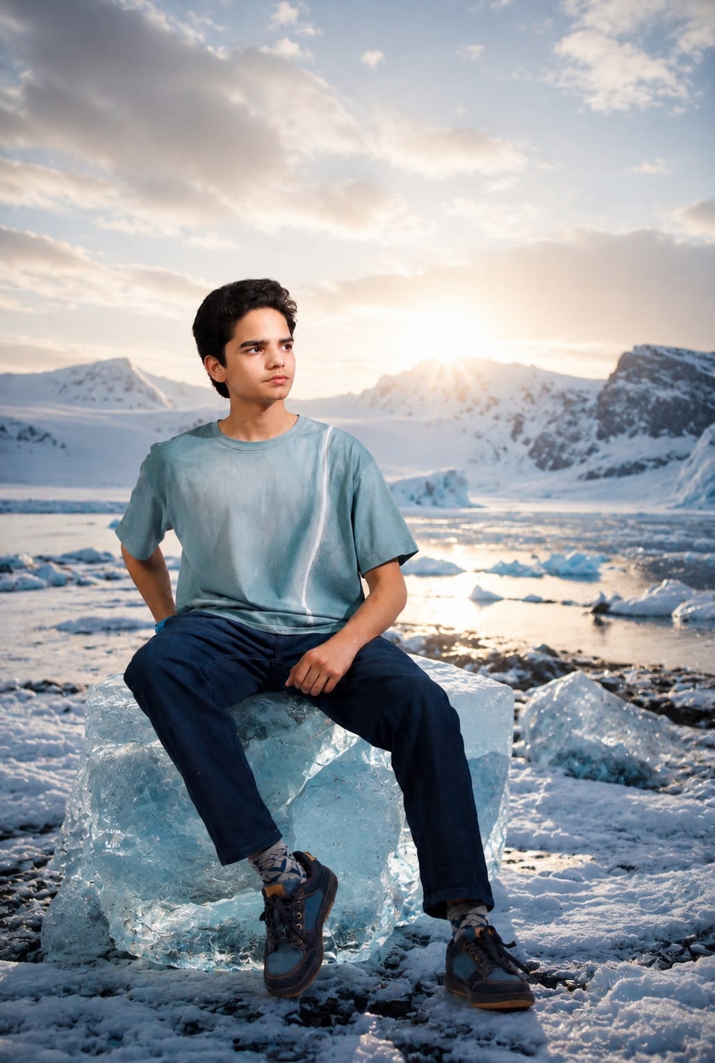 Cracked Ice Tee by CitizenEarth with abstract polar ice artwork