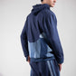 Back of Distance → Illusion Hoodie with abstract glacier and fractured ice patchwork