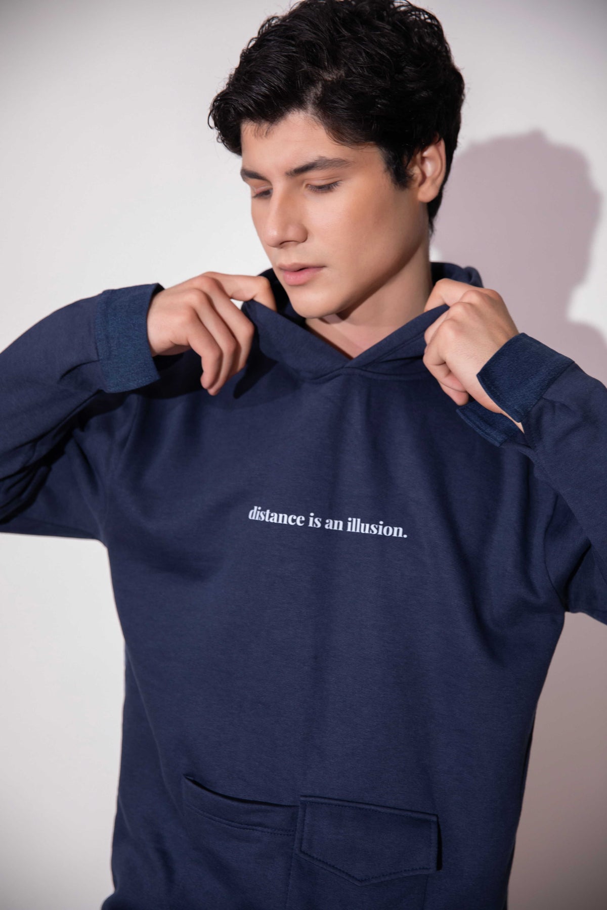 Distance → Illusion Hoodie by CitizenEarth with reconstructed polar landscape artwork