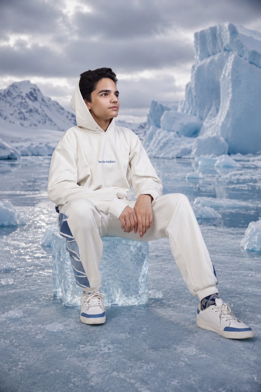 Endurance Hoodie by CitizenEarth with polar bear and glacier artwork