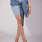 Close-up of Frosted Bloom Mini Skirt showing its front tie-up detail