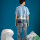 Frozen Landscape Tee in premium bamboo cotton with reactive print