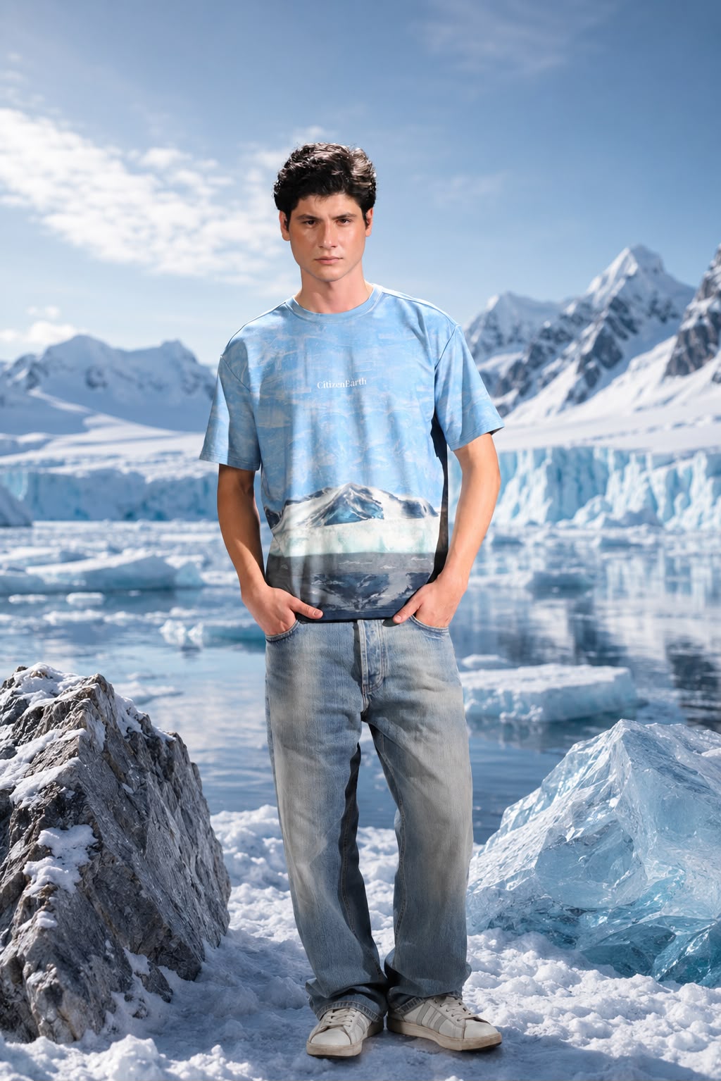 Frozen Landscape Tee by CitizenEarth with Arctic-inspired landscape print