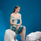 Frozen Reflections Dress showing its reflective polar artwork and surface detail