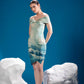 Frozen Reflections Dress styled as polar-inspired contemporary womenswear