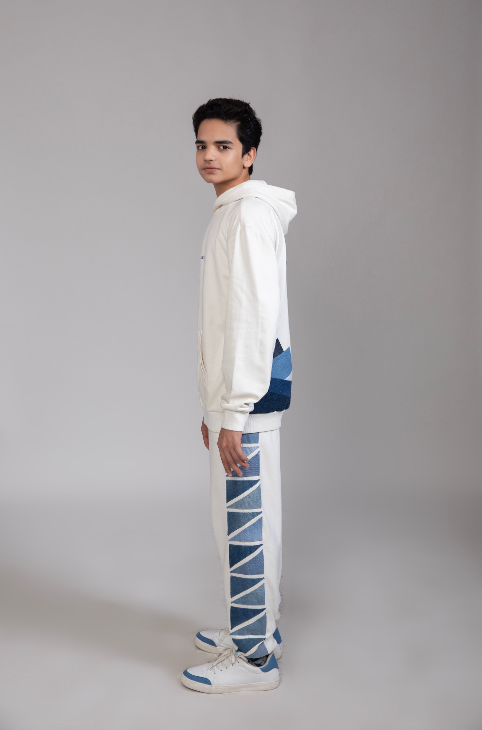 Glacial Geometry Jogger showing its relaxed contemporary silhouette