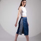 Side view of Glacial Symmetry Skirt showing its sculptural silhouette