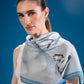 Happy Feet Club Scarf in bamboo satin with Antarctic penguin artwork