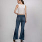 Back view of Hues of Blues Jeans in repurposed denim