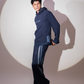 Ice Trail Jogger featuring reconstructed denim panels and denim drawstring