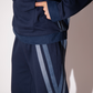 Close-up of Ice Trail Jogger showing elongated reconstructed denim strips