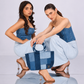 Pack Ice Handbag in repurposed denim with ice-blue patchwork panels