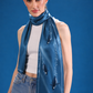 Penguins Making Waves Scarf in bamboo satin with penguin ocean artwork