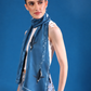 Penguins Making Waves Scarf featuring penguins swimming through ocean waves