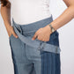Pleated Terrain Jeans showing detailed repurposed denim texture