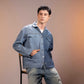 Polar Divide Denim Jacket styled with contrasting polar-inspired denim panels