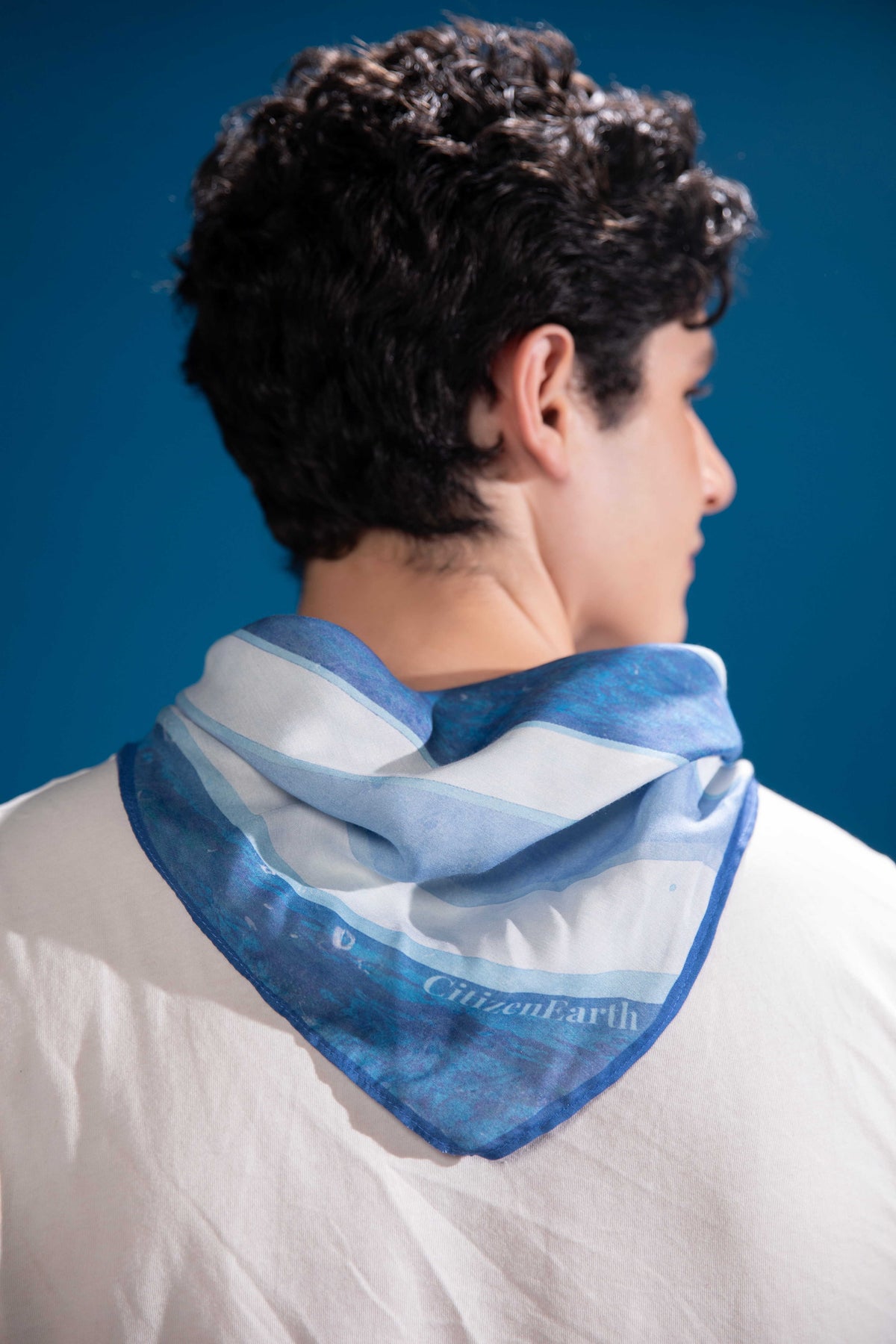 Close-up of Polar Textures Scarf showing abstract ice and glacial textures