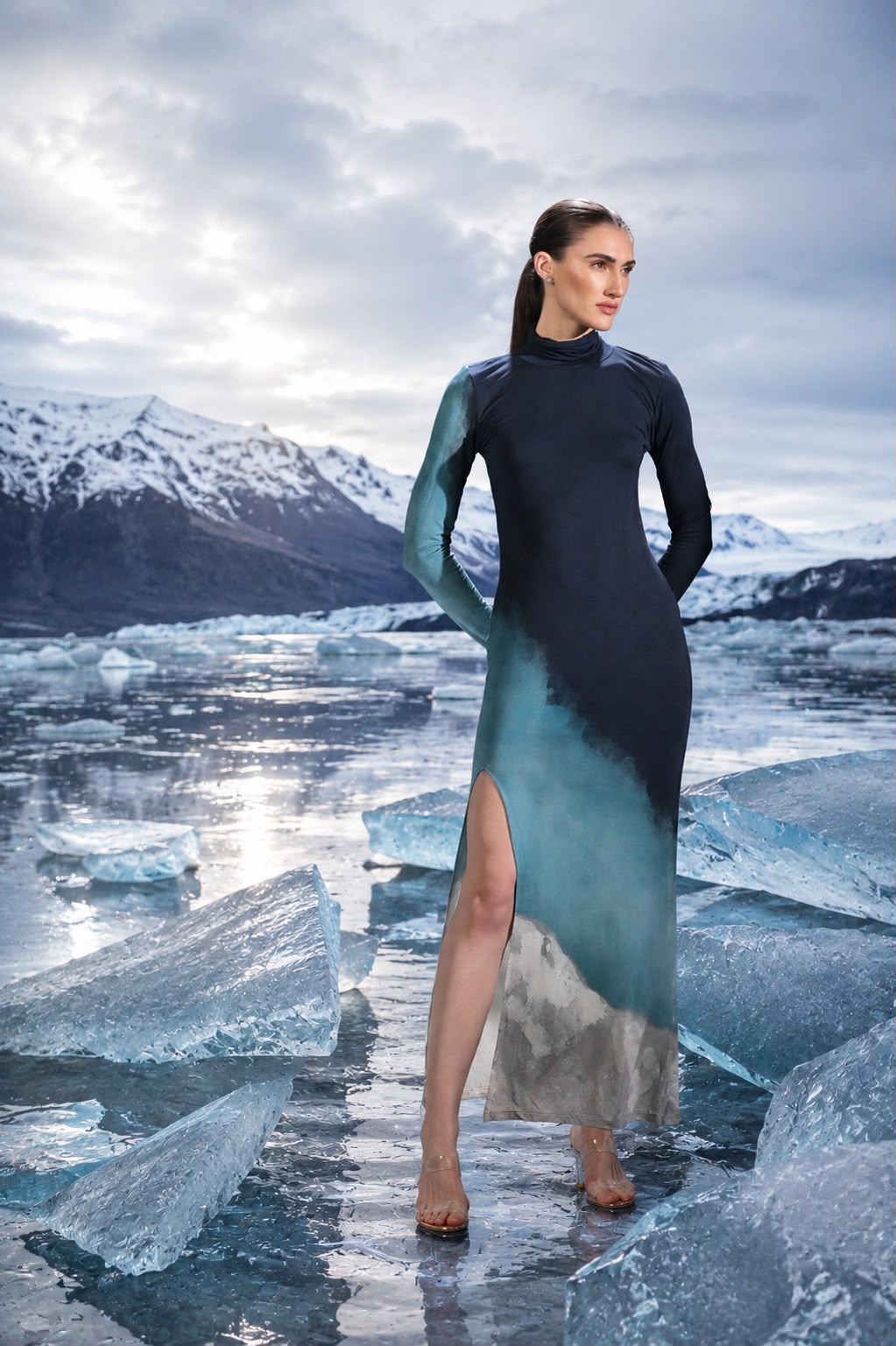Tri Tone Polar Dress with three-tone polar-inspired design