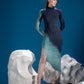 Tri Tone Polar Dress with reactive polar-inspired print