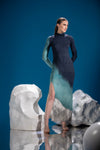 Tri Tone Polar Dress with reactive polar-inspired print